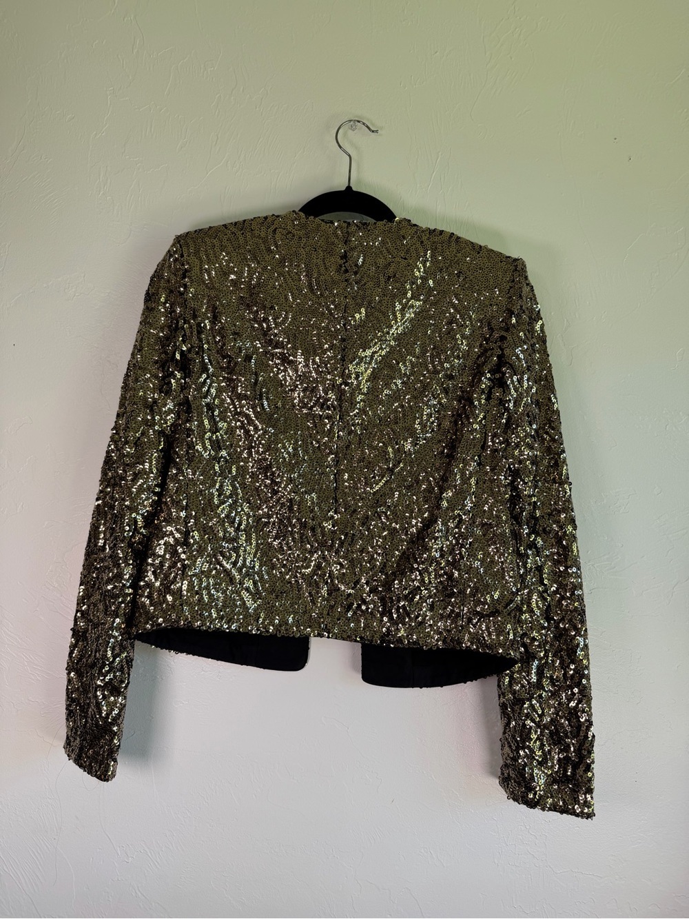 NWT The Kooples crop Sequin-embellished round-neck short woven jacket sz small - Picture 9 of 9